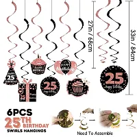 Zyozi Cheers to 25 Years Birthday / Anniversary Party Decorations Kit - Banner with Swirls  Balloons (Pack of 32)-thumb2