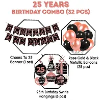 Zyozi Cheers to 25 Years Birthday / Anniversary Party Decorations Kit - Banner with Swirls  Balloons (Pack of 32)-thumb4