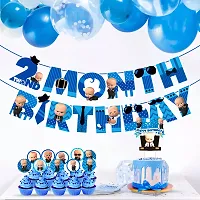 Zyozi 2nd Month Birthday Decorations For Boy - 2 Month Birthday Banner / 2nd Month Baby Photoshoot Items-thumb3