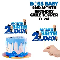 Zyozi Boss Baby 2nd Month Birthday Cake Topper - Birthday Decorations Items-thumb2