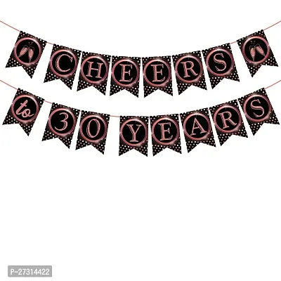 Zyozi  Cheers to 30 Years Banner - Birthday / Anniversary Party Decorations Banner