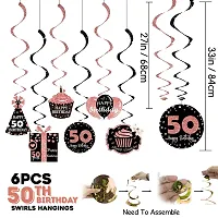 Zyozi Cheers to 50 Years Birthday / Anniversary Party Decorations Set - Banner with Swirls  Balloons (Pack of 32)-thumb2