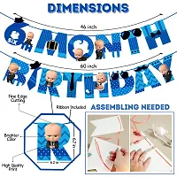 Zyozi Boss Baby Theme Six Month Birthday Decorations Combo - Banner,Balloons, Cake  CupCake Topper (Pack Of 37)-thumb3