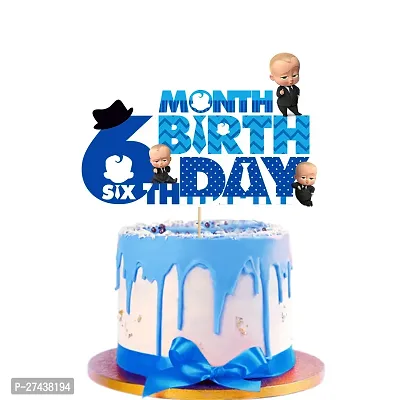 Zyozi Boss Baby Theme 6th Month Birthday Decorations Cake Topper