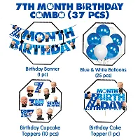 Zyozi  7th Month Birthday Decorations Combo - Banner, Balloons, Cake  CupCake Topper (37 Pcs )-thumb1