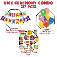 Zyozi Annaprashan Decoration Items - Photo Booth Props with Rice Ceremony Banner and Balloons (Pack Of 37)-thumb1