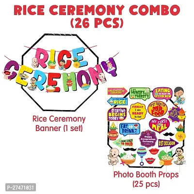 Zyozi Annaprashan Decoration Items - Photo Booth Props with Rice Ceremony Banner - Pack Of 26-thumb2