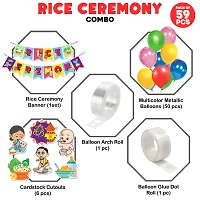 Zyozi Rice Ceremony Decorations Items - Banner, Balloons, Cardstock Cutout, Glue  Arch (Pack of 59)-thumb1