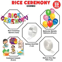 Zyozi Rice Ceremony Decorations Items - Banner, Balloons, Cardstock CutOut, Glue Dot (Pack of 59)-thumb3