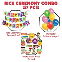 Zyozi Annaprashan Decoration Set - Rice Ceremony Banner, Balloons  Photo Booth Props (Pack Of 57)-thumb1