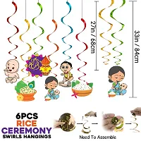 Zyozi Annaprasanam Decorations Combo - Banner, Balloons, Swirls Hanging, Photo Booth Props, Arch (Pack of 50)-thumb3