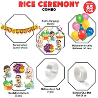 Zyozi Rice Ceremony Decorations Combo - Banner, Swirls Hangings, Balloons, Cardstock CutOut (Pack of 65)-thumb4