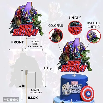 Zyozi Avengers Theme Birthday Decorations Cake Topper - Avengers  Themed Party Cake Decorations-thumb4