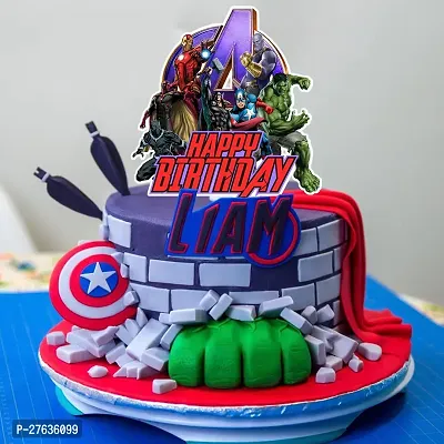 Zyozi Avengers Theme Birthday Decorations Cake Topper - Avengers  Themed Party Cake Decorations-thumb5