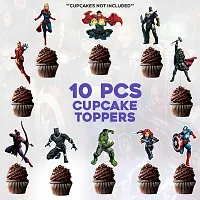 Zyozi  Avengers Theme Birthday CupCake Topper For Birthday Party Decoration Cupcake Topper-thumb1