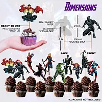 Zyozi  Avengers Theme Birthday CupCake Topper For Birthday Party Decoration Cupcake Topper-thumb4