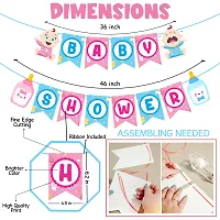 Zyozi Baby Shower Decorations Combo - Banner, Balloons, Swirls, Cake  CupCake Topper with Sash (Pack of 44)-thumb3