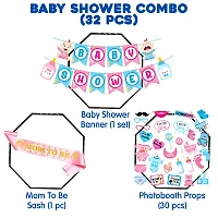 Zyozi Baby Shower Decorations Items - Banner, PhotoBooth Props  Sash (Pack of 32)-thumb1