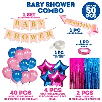 Zyozi Baby Shower Decorations Combo - Banner, Balloons, Star Foil Balloons, Foil Curtains,Sash (Pack of 50)-thumb1