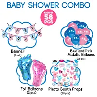 Zyozi Baby Shower Decorations Combo - Banner, Balloons, PhotoBooth Props  Foil Balloons (Pack Of 58)-thumb4