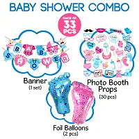 Zyozi Baby Shower Decorations Kit - Banner, PhotoBooth Props, Foil Balloons (Pack of 33)-thumb1