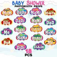 Zyozi Baby Shower Photo Booth Props - Baby Shower Decorations -18 Pcs-thumb4