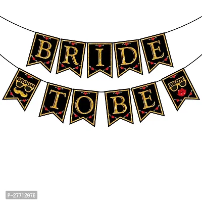 Zyozi Bachelorette Party, Bridal Shower Decorations Banner - Bride to Be Banner (Black)