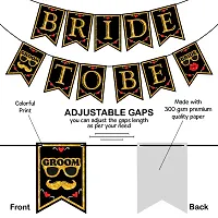 Zyozi Bachelorette Party, Bridal Shower Decorations Banner - Bride to Be Banner (Black)-thumb4