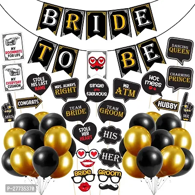 Zyozi Bachelorette Party Decorations Kit - Bride To Be Banner, Balloons  Photobooth Props (Pack Of 50)