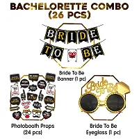 Zyozi Bachelorette Party Decorations Combo - Bride To Be Banner, PhotoBooth  EyeGlass (Pack Of 26)-thumb1