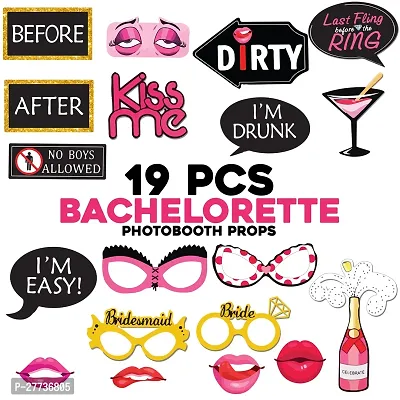 Zyozi Bachelorette Party Photo Booth Props - Photo Booth Props for Bridal Shower (Pack Of 19)-thumb3