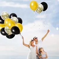 Zyozi  Black, Gold  Gold Confetti Balloons for Birthday, Bridal Shower, Wedding Party Decorations-thumb2