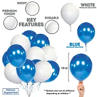 Zyozi Metallic Blue White Balloons with Ribbon  Glue Dot For Baby Shower, Wedding Decorations (Pack of 27)-thumb2