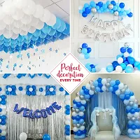 Zyozi Metallic Blue White Balloons with Ribbon  Glue Dot For Baby Shower, Wedding Decorations (Pack of 27)-thumb4