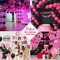 Zyozi Metallic Pink Black Balloons with Ribbon  Glue Dot for Bachelorette, Baby Shower, Birthday Party Decorations (Pack of 27)-thumb3