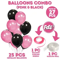 Zyozi Metallic Pink Black Balloons with Ribbon  Glue Dot for Bachelorette, Baby Shower, Birthday Party Decorations (Pack of 27)-thumb4