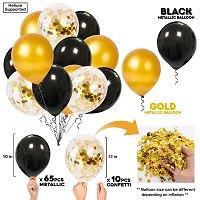 Zyozi Birthday Decorations Combo - Banner, Balloons, Star Foil Balloons, Foil Curtain, Glue Dot - 85 PCS-thumb2