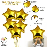 Zyozi Birthday Decorations Combo - Banner, Balloons, Star Foil Balloons, Foil Curtain, Glue Dot - 85 PCS-thumb4