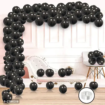 Zyozi Black Mettalic Balloons with Arch for Birthday, Baby Shower, Wedding Party Decorations - 51 Pcs