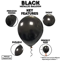 Zyozi Black Mettalic Balloons with Arch for Birthday, Baby Shower, Wedding Party Decorations - 51 Pcs-thumb1