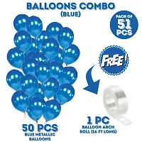 Zyozi Mettalic Blue Balloons Garland Arch Kit - Balloons with Arch Roll For Party Decorations - 51 PCS-thumb1