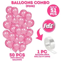 Zyozi Mettalic Balloons Garland Arch Kit - Pink Balloons with Arch Roll - 51 Pcs-thumb1