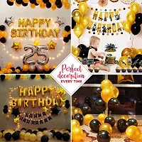 Zyozi Gold Black Metallic Balloons with Ribbon for Birthday, Baby Shower, Wedding, Anniversary Decorations (Pack of 52)-thumb3