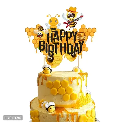 Honey Bee Theme Birthday Decoration Cake topper - Honey Bee Cake Topper For Birthday-thumb0