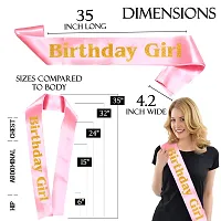 Birthday Girl Sash - Pink Satin with Gold Print-thumb1