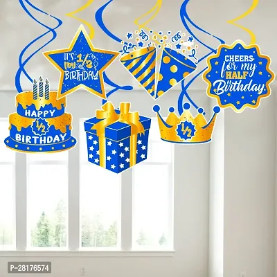 6 Pcs Half Birthday Hanging Swirls 6 Month Birthday Hanging Swirls