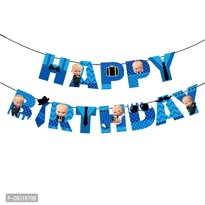 Banner Boss Baby Happy Birthday Banner Birthday Decorations for Boy Baby-thumb0