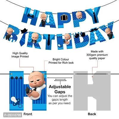 Banner Boss Baby Happy Birthday Banner Birthday Decorations for Boy Baby-thumb5