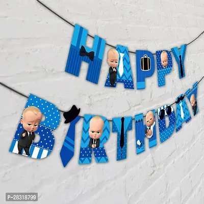 Banner Boss Baby Happy Birthday Banner Birthday Decorations for Boy Baby-thumb2