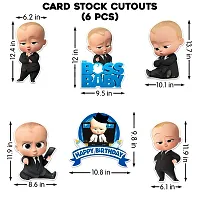 Boss Baby Theme Birthday Decoration Kit - Banner, Cardstock, Cake Topper, Balloons (Pack of 60)-thumb1